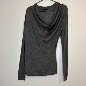 Derek Lam Gray Drape Front Sweater M